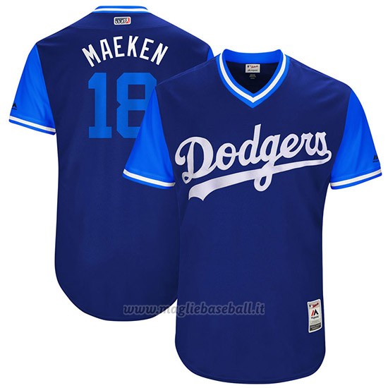 Maglia Baseball Uomo Los Angeles Dodgers 2017 Little League World Series Kenta Maeda Royal